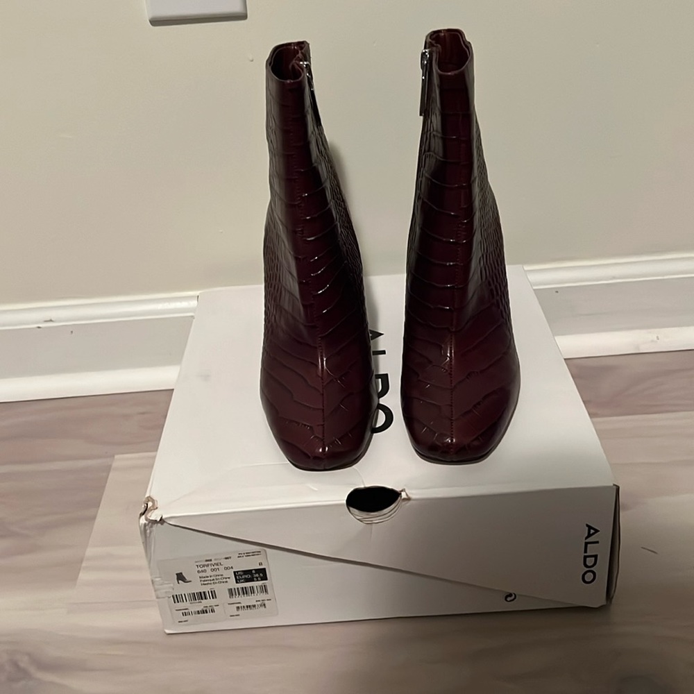 Burgundy ALDO ankle boot